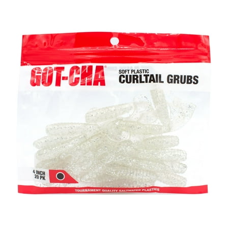 GOT-CHA H4CT20-OS Curltail Grub 4 Clear/Silver Flake 20/Pack