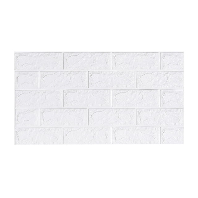 Autoadhesivo 3D patrón de ladrillo Wallpaper Dormitorio Sala de estar Fondo de pared moderna TV Decor Wallpaper (blanco)