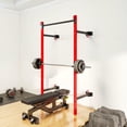 thumbnail image 2 of YYAo Barbell Bench Presses with Pull Up Bar, Wall Mounted and Adjustable, Squat Rack with 1000 Pounds Capacity, Red, 2 of 7