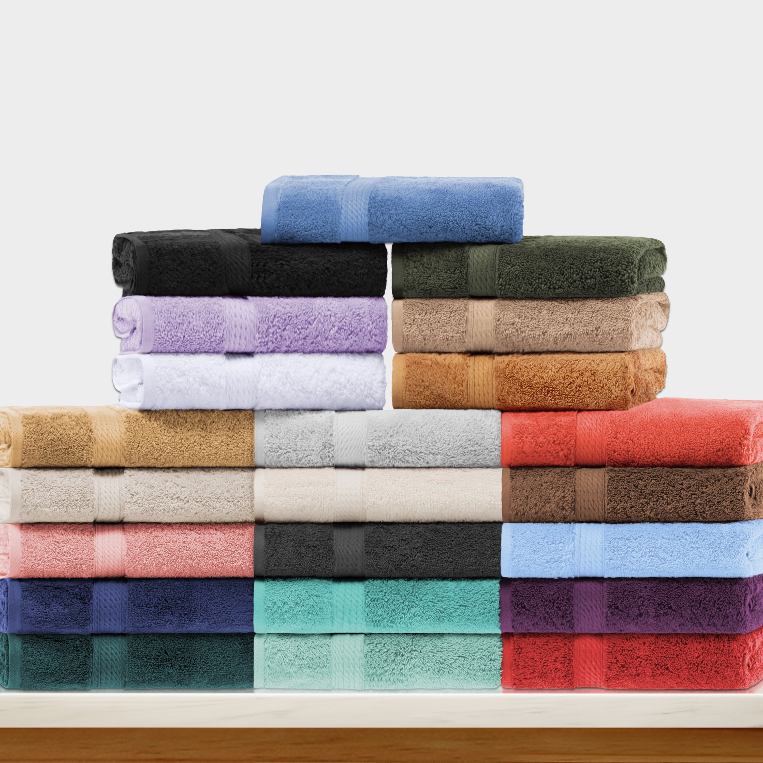SUPERIOR Solid Egyptian Cotton 3-Piece Hand, Bath and Face Towel Set - Plum