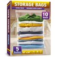 thumbnail image 1 of Bolsas de plástico extra grandes con cremallera de 5 galones para almacenamiento, 18'' x 24'', ideales para ropa, viajes, mudanzas, plástico transparente de 2 mil de espesor, paquete de 10, 1 of 1