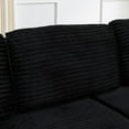 thumbnail image 3 of Compressed Sectional Sofa in Modern Minimalist Look, L Shape Modular for Bedroom, Unfolds into a Bed & Has Corduroy Cover - Black, 3 of 16