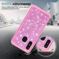 thumbnail image 5 of Galaxy A10e Case with Tempered Glass Screen Protector for Girls Women, Glitter Bling Sparkle Dual Layer Heavy Duty Protective Phone Cover Cases for Galaxy A10e/A102V/A102U - Hot Pink, 5 of 7