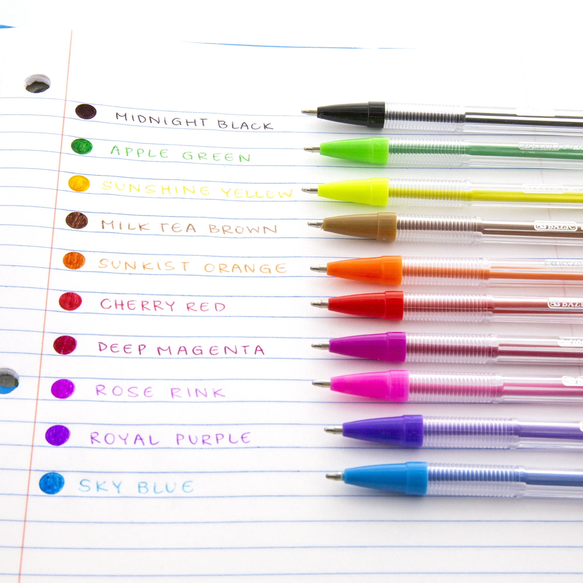BAZIC 10 Pure Neon Color Stick Pen