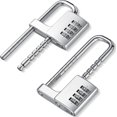 thumbnail image 1 of Qucyy 2 Pcs 4 Digit Combination Lock Code Cabinet Lock U Shaped Gym Locker Adjustable Padlock Metal Long Shackle Lock for Outdoor College Fences Sports Lockers Gym, 1 of 5