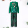 thumbnail image 2 of Traje de diario casual con patrón de árbol de Navidad de cuello redondo familiar Traje de pantalón largo verde FLhrweasw Para estrenar, 2 of 7