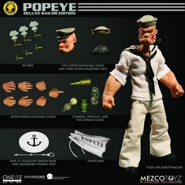 Original Mezco Toys Popeye the Sailor PX THE ONE:12 Anime Action Figures Collection Model Gift Toys zhangmengya LED