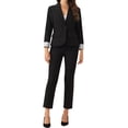 thumbnail image 2 of SACO BLAZER DE OFICINA CHIC INSPIRADOR PARA MUJERES, BLAZER DE UN BOTÓN EN CONTRASTE, TAMAÑO XS, NEGRO, 2 of 5