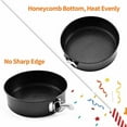 thumbnail image 3 of Spring form Cake Tins Sets, & Leakproof Set of 3 (4"/7"/9") Round Cake Tin, Baking Pan with Removable Loose Base, Ideal for Cheesecakes and Sponges; Black,4 Inch/ 7 Inch/ 9 Inch, 3 of 6
