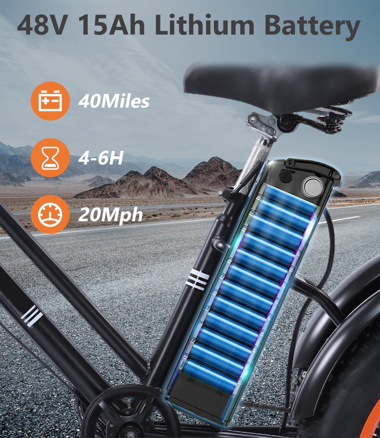 BROOBY Electric Tricycle for Adults, 500W Motor 1000W Peak 3 Wheel Electric Trike with 48V 15Ah Removable Battery, Up to 40 Miles, 20" x 4.0 Fat Tires, Large Rear Basket, 440 lb Capacity, UL2849,