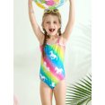 thumbnail image 4 of Usaibhir Girls One Piece Swimsuits with Adjustable Straps Multicolor Bathing Suits Kids Beach Swimwear for 2-8 Years, 4 of 12