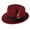 Wine red, variant on Men's Women's Wool Felt Feather Fedora Hat Vintage Panama Trilby Hat - Black, as described