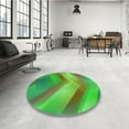 thumbnail image 4 of Ahgly Company Machine Washable Indoor Square Transitional Dark Lime Green Area Rugs, 4' Square, 4 of 7