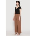 thumbnail image 2 of Womens Airy Crepe Knit Wide Leg Dress Pants, 2 of 5