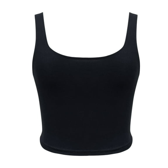 Tank Tops for Women Camisole Fitness Strappy Double Layer O Crop Neck Blouse Summer Y2K Going Out Basic Cami Shirt