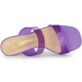 thumbnail image 4 of Women's Colorful Straps Chunky Heel Clear Heels Sandals Purple US 7/UK 5/EU 38, 4 of 6