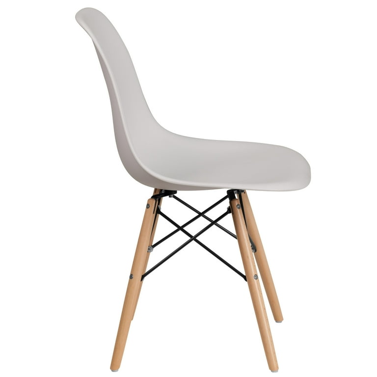 Flash Furniture Elon Series White Plastic Modern Dining Chair with