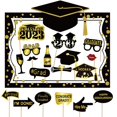 thumbnail image 1 of Celebrate Your Achievement Graduation Photo Booth Frame Set with 18 Fun Props and Sturdy Cardboard Support for Memorable Grad Party Poses and Captivating Selfies, 1 of 5