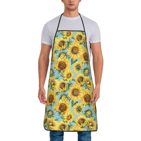 

Lukts Farmhouse Sunflower Print Unisex Tie-Up Aprons Bibs for Chef Kitchen Grill Beverage Shop
