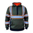 thumbnail image 3 of SafetyShirtz SS360º Basic Hi Vis Hoodie for Men - Heavy-Duty Polyester with Soft Combed Fleece Interior - Enhanced Visibility and Reflective Hoodie, Military Green/Neon Orange - XX-Large, 3 of 4
