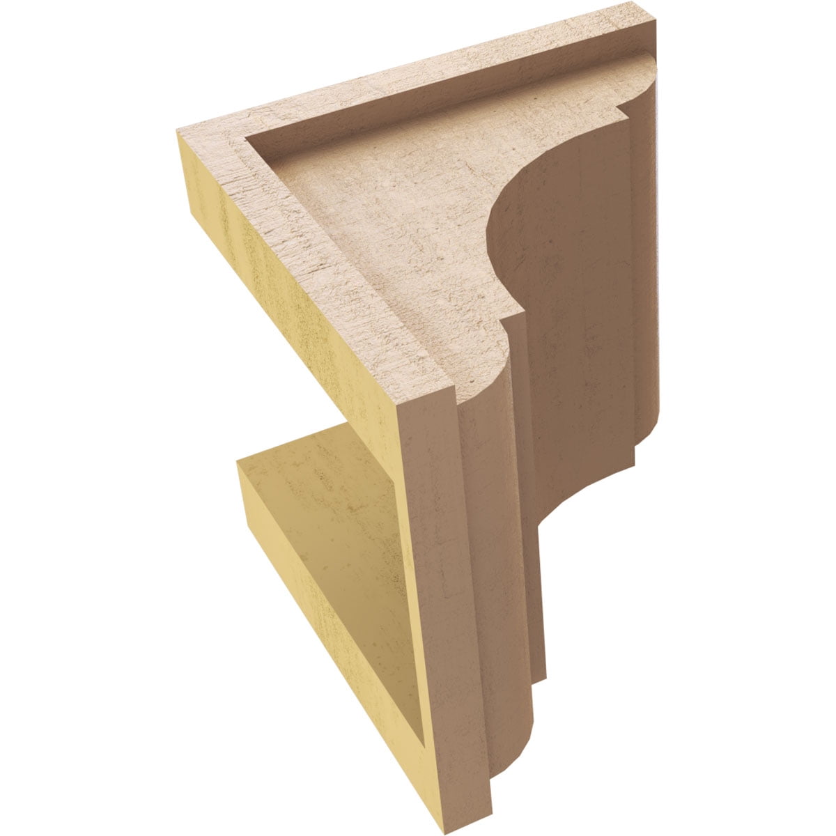 8"W x 8"D x 8"H Wide Bryant Rough Cedar Woodgrain TimberThane Corbel, Primed Tan