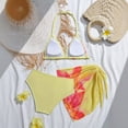 thumbnail image 3 of Ymyiu Girls' Tankini Sets Toddler Girl Swimsuits Infant Baby Girl Bathing Suit Bikini Sets Swimwear 3 Piece Summer Beach Outfit Top Shorts Size 10-11 Years (Light Yellow,10-11 Years), 3 of 4