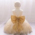 thumbnail image 1 of Vestido de novia para bebé, vestido de princesa para niña, vestido de princesa de encaje esponjoso con lazo para niña, 1 of 6