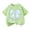 Green, variant on Girls Summer Short Sleeve Tops Print Breathable Crew Neck with Bow Tee Shirts for Outdoor Wear 3-14 Years