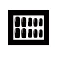 thumbnail image 2 of 24 Uds uñas postizas negras sólidas cabeza plana larga estilo dulce Prensa en uñas usables, 2 of 3