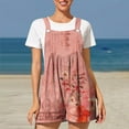 thumbnail image 2 of DDAPJ pyju Rompers for Women 2025 Trendy Boho Floral Shorts Jumpsuits Summer Casual Loose Sleeveless Bib Overalls Wide Leg Short Romper with Pockets Prime Sales Today Watermelon Red S, 2 of 4