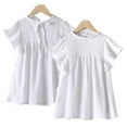 thumbnail image 4 of KYAIGUO Kids Baby Girls Organic Cotton Dress Ruffled Sleeve Tunic Dresses Toddler Casual Swing Sundress Party Princess Dresses 1-7T, 4 of 11