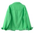 thumbnail image 2 of Tralilbee Nouvelle Couleur Grande Taille Veste en Denim Femme Courte Ample Décontractée à Manches Longues Haut Étudiant, 2 of 3