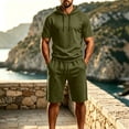 thumbnail image 2 of Stamzod Mens 2 Piece Short Set Casual Short Sleeve Track Suits Mens Hoodie Shorts Sweatsuit Set for Gym Running Workout, 2 of 9