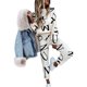 thumbnail image 3 of Conjuntos de chándal de 2 piezas para mujer suéter pantalones conjuntos deportivos informales estampados, 3 of 4