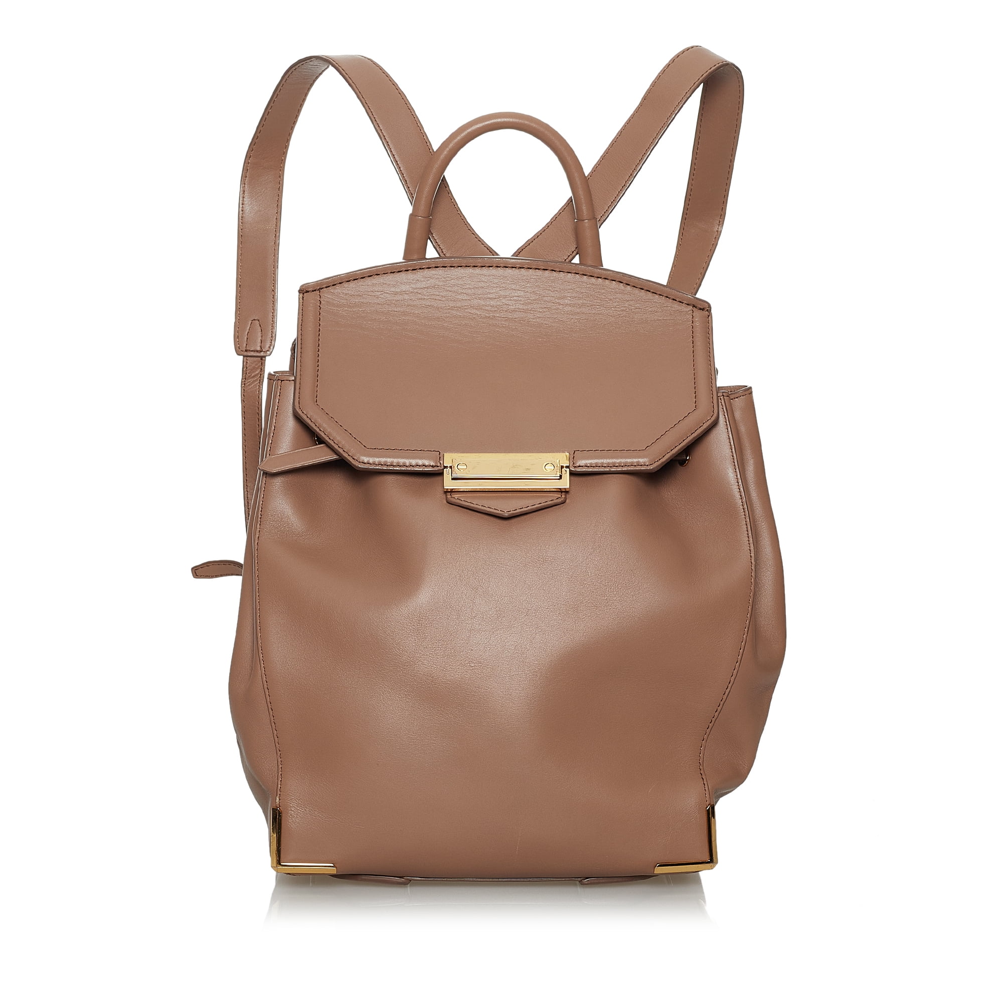 Skeletal Backpack Calf Leather Brown 
