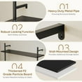 thumbnail image 3 of LED Floating Shelves for Wall, 41" Wall Mounted Shelf Pipe Glass Shelves, 3 Tier Hanging Display Rack with 8 S-Hooks Tow, Kitchen Gaming Room Wall D r, Carbon Fiber Black, 3 of 6