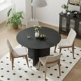 thumbnail image 3 of Flora 45" Soild Wood Dining Table Round Kitchen Table, Black, 3 of 9