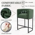 thumbnail image 5 of CRERIYO 26" Counter Height Bar Stool Set of 1, Chenille Upholstered Modern Barrel Bar Chair with Metal Frame, Green, 5 of 6