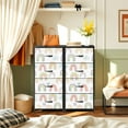 thumbnail image 6 of 4 Drawer Vertical Storage Dresser cute watercolor rainbows hearts for fabric with Wood Top Fabric Pull Drawers, 6 of 8