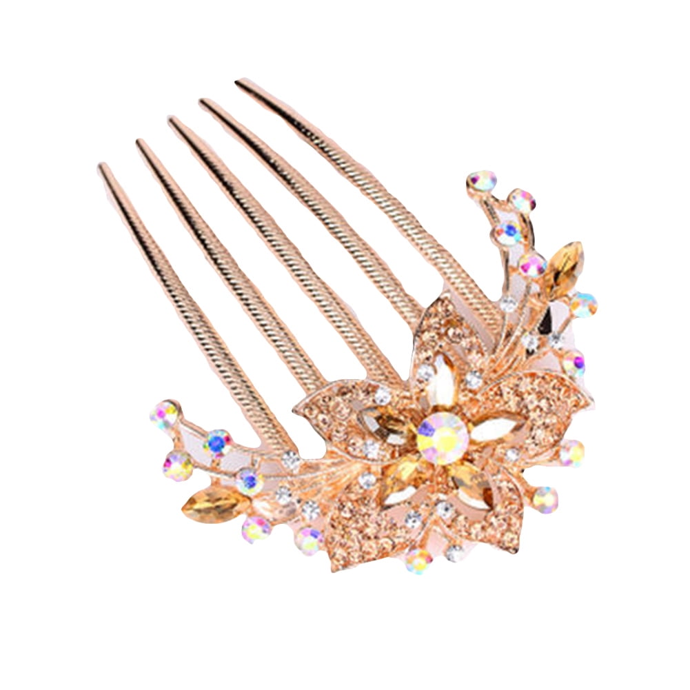 Hairpin Headwear Elegant Hot Comb Women Flower Hair Accessory Rhinestone Inlaid