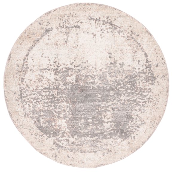 SAFAVIEH Amsterdam Nixon Abstract Area Rug, Beige/Grey, 6'7" x 6'7" Round