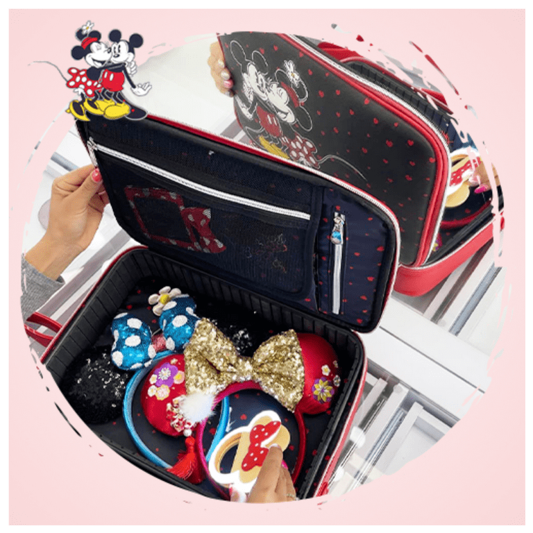 Disney Mickey Mouse Makeup Bag, 3D Ears Zipped Cosmetic Bag