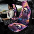 thumbnail image 2 of Xoenoiee Sloth Flower Print Car Accessories Set of 5, PU Leather Car Seats Cover Protector, Seatbelt Cover, Auto Armrest Cover Protector for Most Vehicle, SUV, Truck, 2 of 7