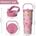 thumbnail image 5 of 1pc Heart Lover 30oz Tumbler with Straw & Handle - Insulated Stainless Steel Cup | Holiday Gift for Man Women (Christmas, Valentine's, Birthday), 5 of 7