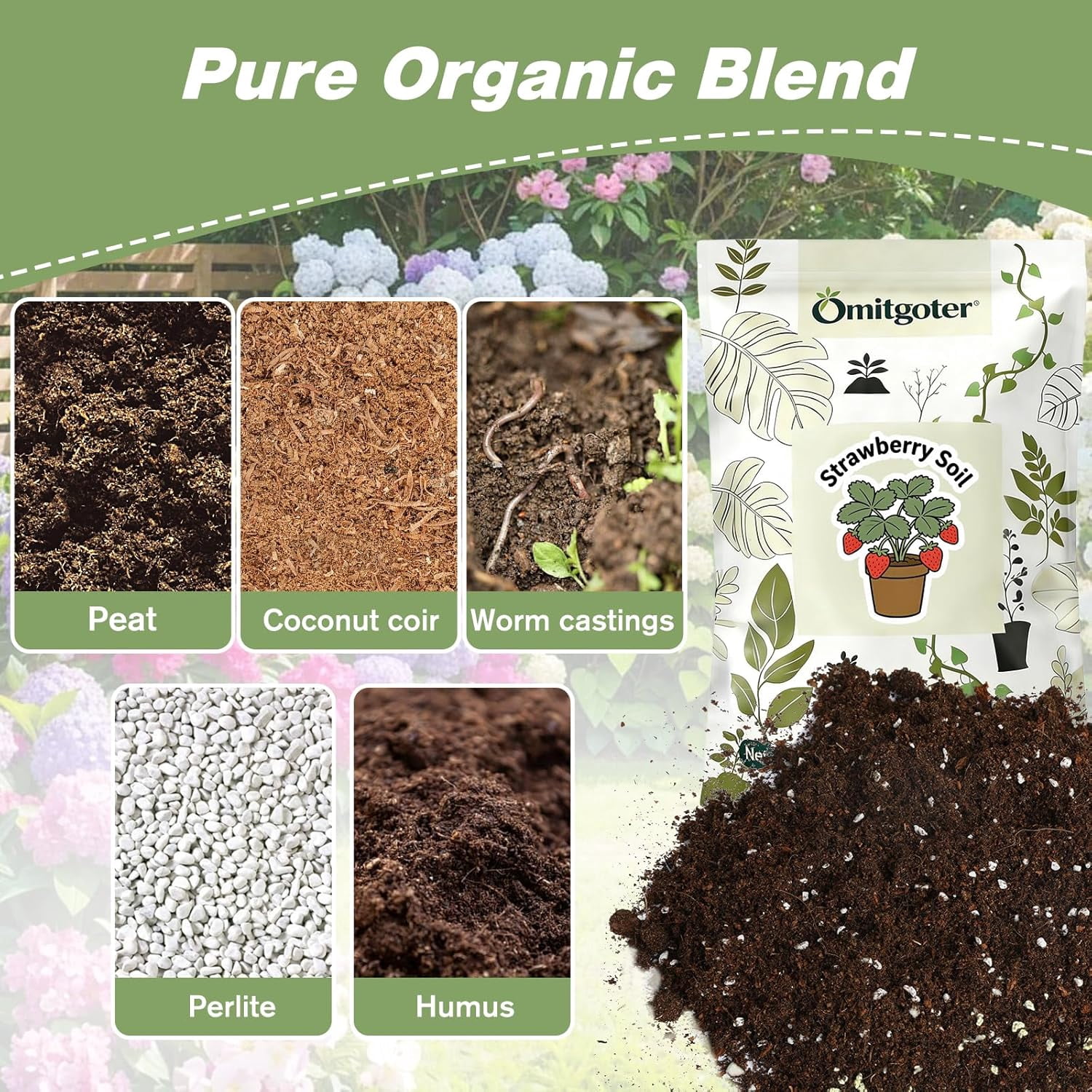 All-Natural Strawberry Soil & Potting Mix 4qt - Premium Potting Soil for All-Sta Strawberry Growth