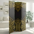 thumbnail image 7 of Oriental Furniture 6 ft. Tall Black Mandalas Canvas Room Divider - 3 Panel, 7 of 7