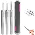 thumbnail image 1 of Fecong Tweezers, Fecong Stainless Steel Blackhead Removal Kit 3 Tweezers, Stainless Steel Acne Removal Kit, Blackhead Remover Tools, Precision Stainless Steel Blackhead Remover Kit, 1 of 7
