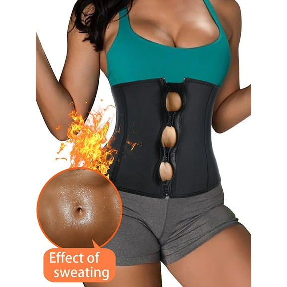 SportsWear Slimming Waist Trimmer for Women Zipper & Hook Latex Underbust Corset Yoga Fitness Workout For Weight Loss