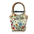 thumbnail image 1 of Pre-Owned GUCCI 140203 Flora Bamboo Floral Flower Bag Tote Handbag Canvas Women's... (Fair), 1 of 15