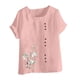 thumbnail image 4 of Camisetas de Manga Corta para las Mujeres Impreso Botón de Manga Corta Camiseta Blusa Poliéster, Ropa Casual Mirar Superior para las Mujeres, 4 of 4